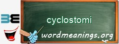 WordMeaning blackboard for cyclostomi